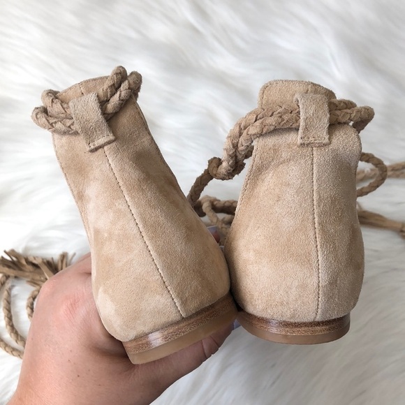 Joie Falk Ankle Tie Flat Sandal Powder Strappy 8 - Picture 3 of 8